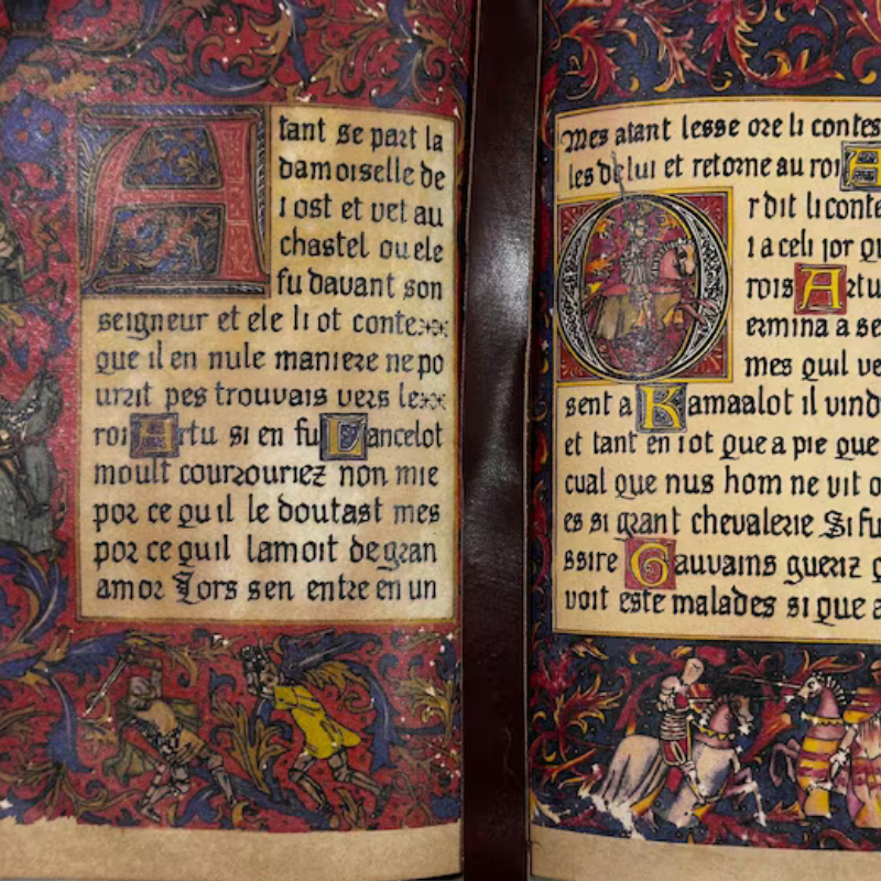 Handmade Grail Diary inspired manuscript replica with brass cross